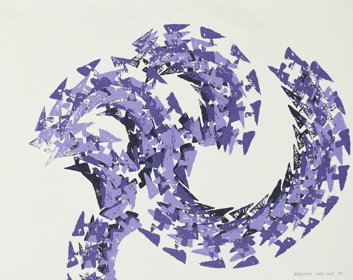 Benjamin Chee Chee, Untitled, acrylic on canvas, 1973