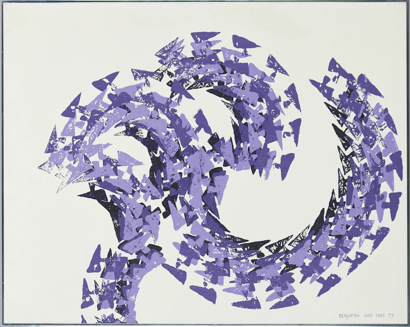 Benjamin Chee Chee, Untitled, acrylic on canvas, 1973 - view 2
