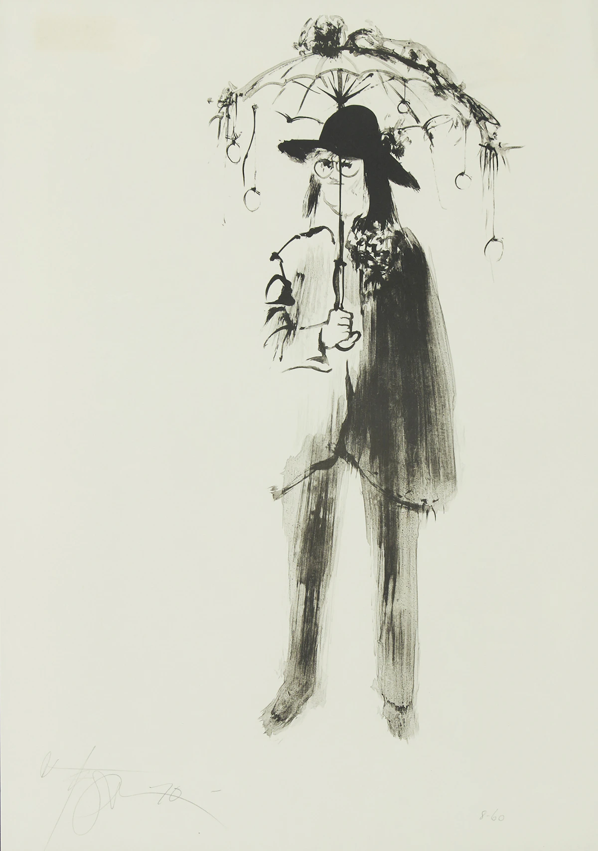 Harold Barling Town, Flower Person, lithograph, 1970
