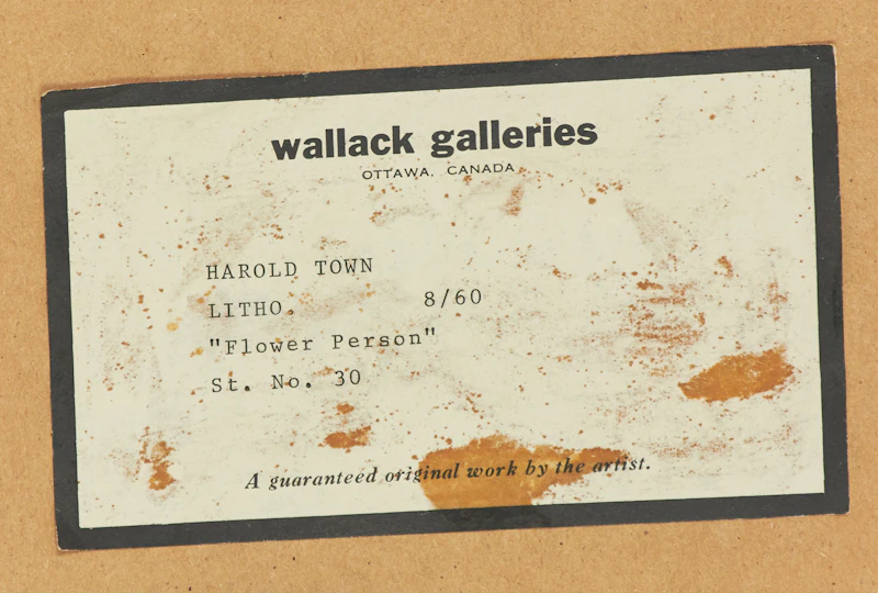 Harold Barling Town, Flower Person, lithograph, 1970 - view 3