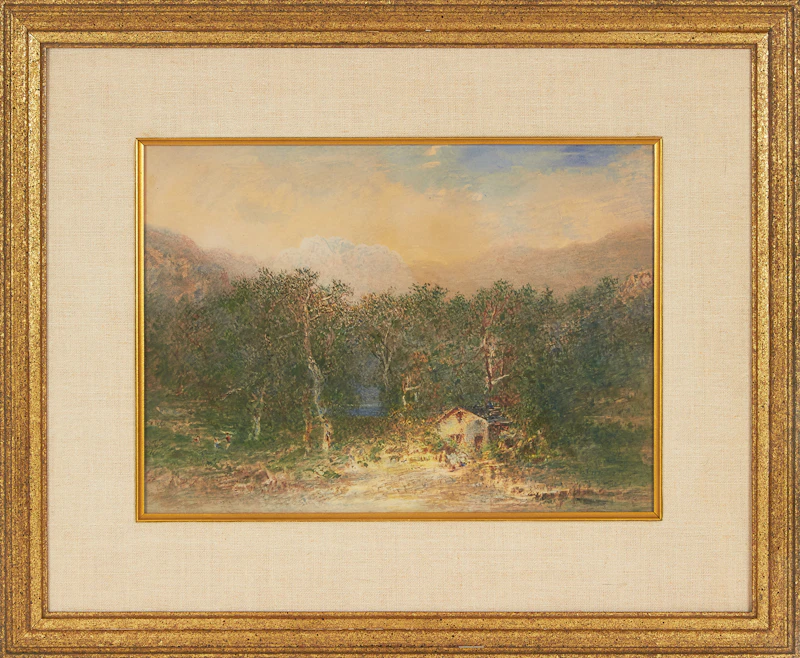 Otto Reinhold Jacobi, Cottage Landscape, watercolour, 1884 - view 2