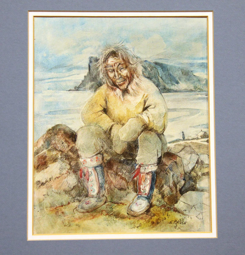 Susan Adrina Ross, Old Man Coppermine; Mother and Baby, two works on paper, 1977 - view 2