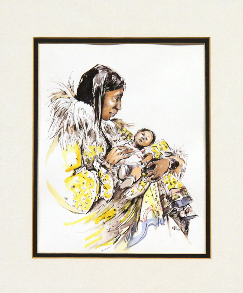 Susan Adrina Ross, Old Man Coppermine; Mother and Baby, two works on paper, 1977 - view 4