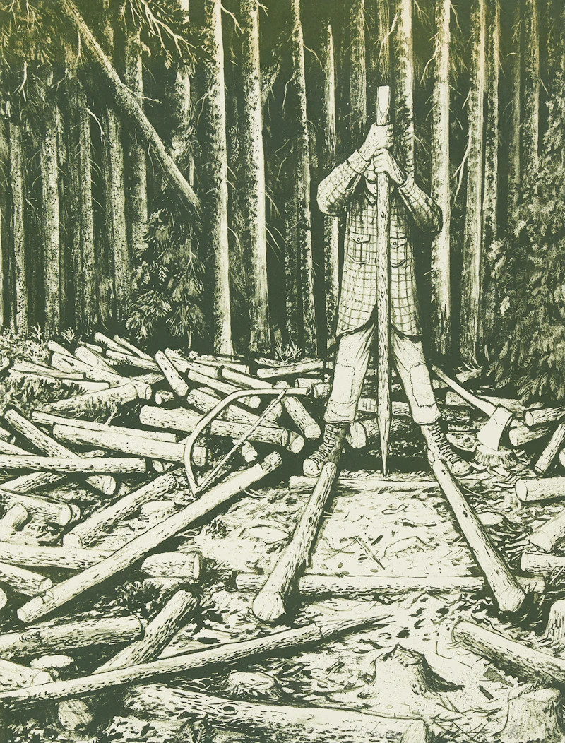 Building a Cord Cradle by William Kurelek