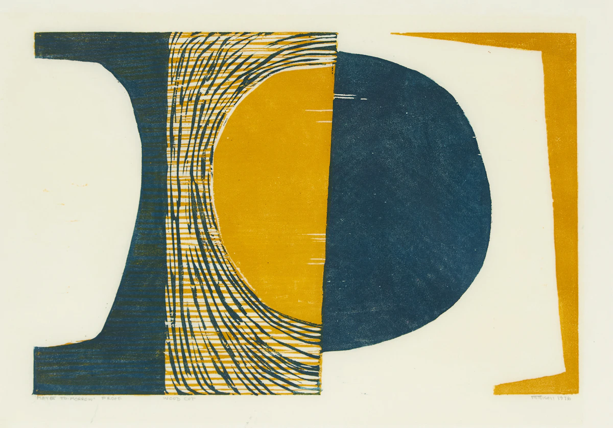 Marion Florence S. Mackay Nicoll, Maybe Tomorrow, colour woodcut, 1976