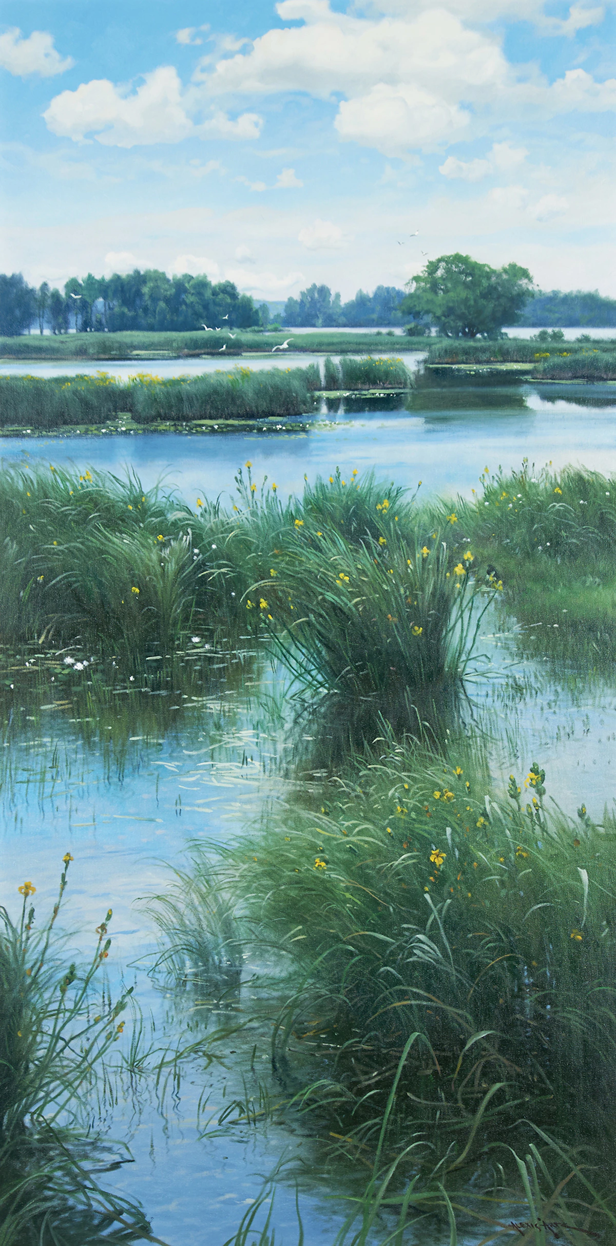 Alexis Arts, Rivière Chateauguay, acrylic on canvas, 1996