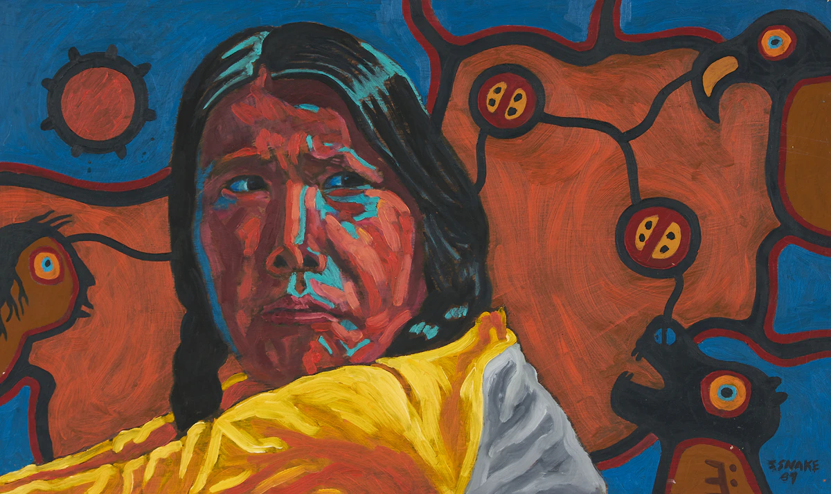Stephen Snake, Portrait, acrylic on board, 1989