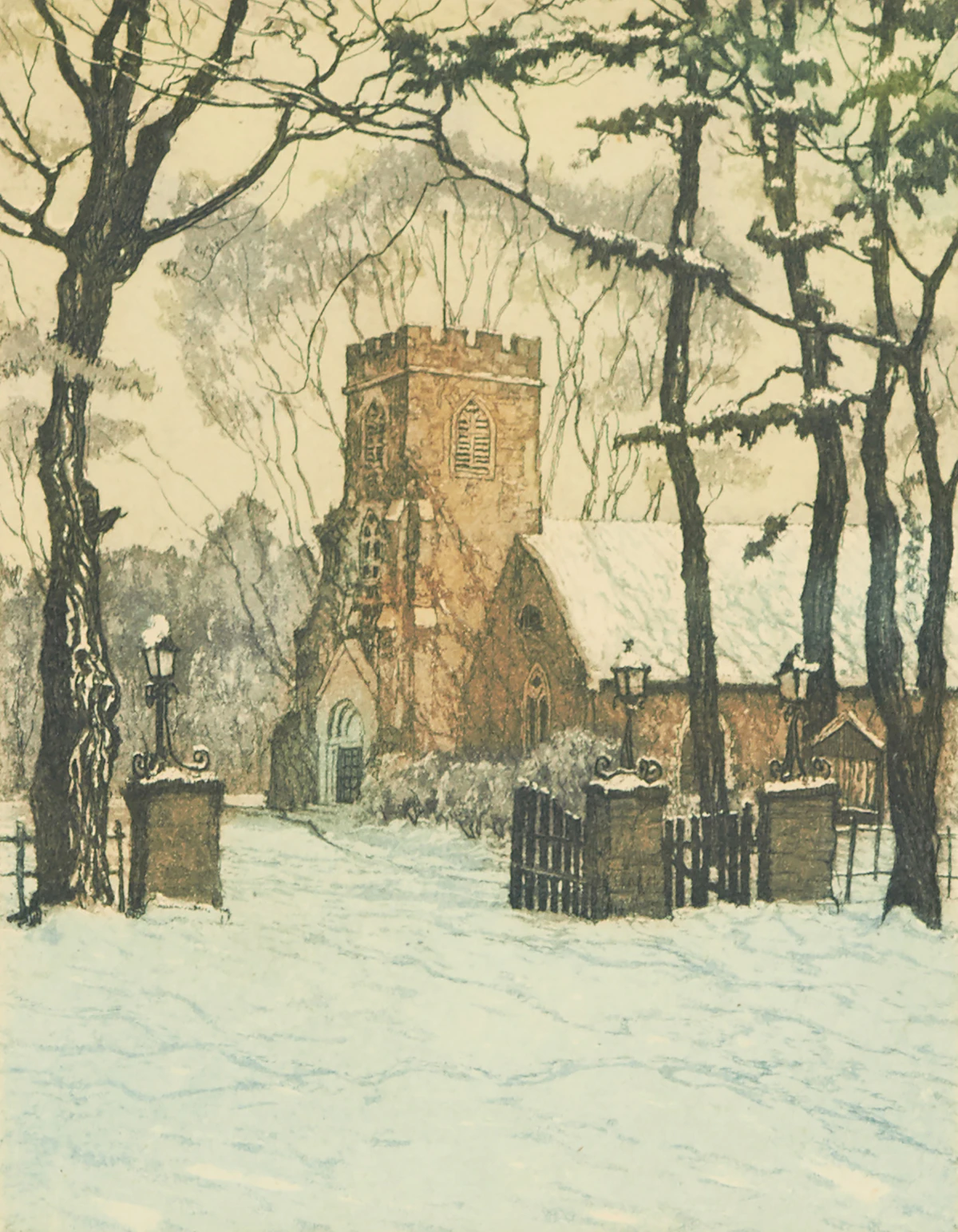 Nicholas Hornyansky, Old St. Mark’s, Niagara-on-the-Lake, colour aquatint