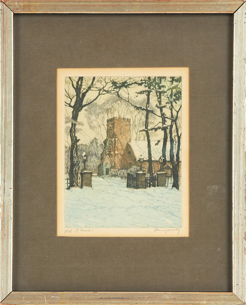 Nicholas Hornyansky, Old St. Mark’s, Niagara-on-the-Lake, colour aquatint - view 2