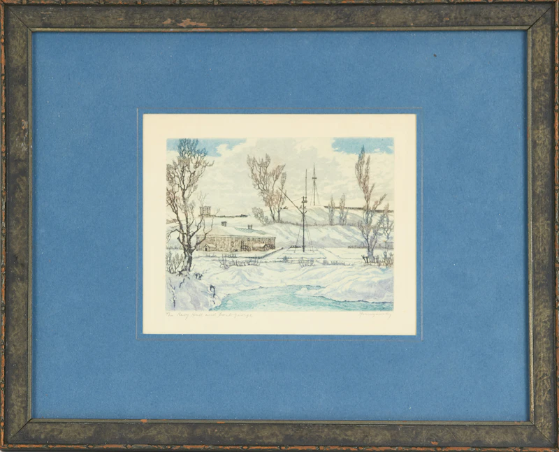 Nicholas Hornyansky, The Navy Hall and Fort George, colour aquatint - view 2