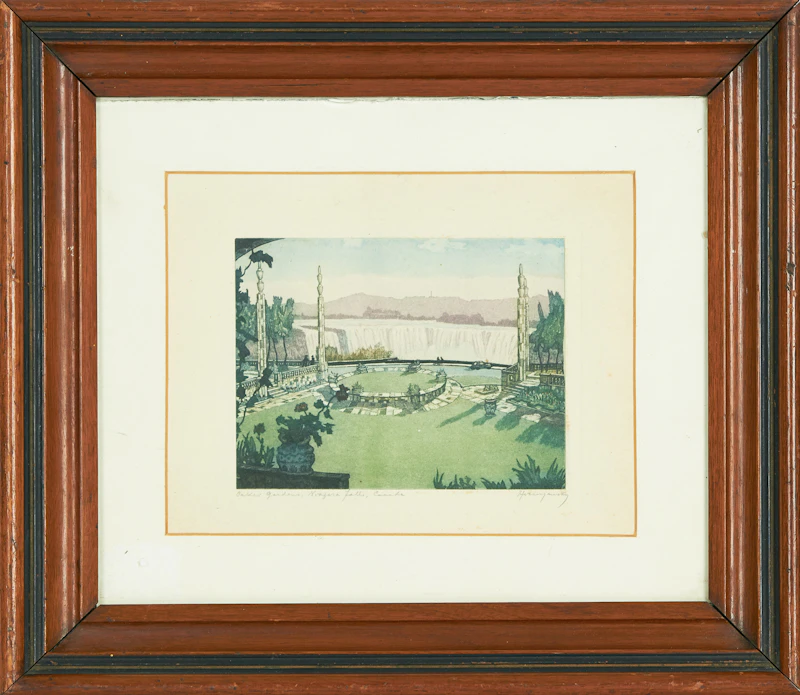 Nicholas Hornyansky, Oakes Gardens, Niagara Falls, Canada, colour aquatint - view 2