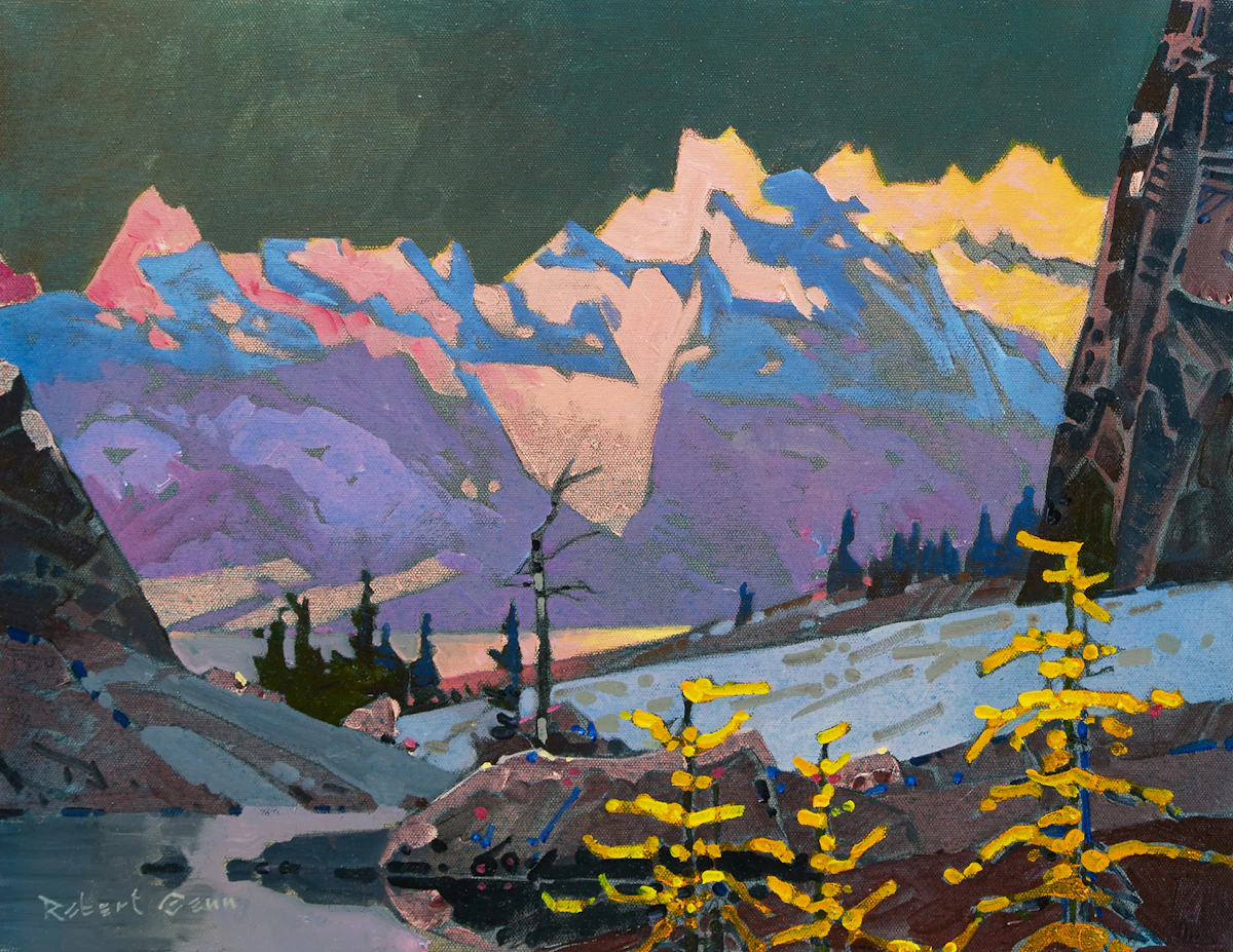 Robert Genn, Alpenglow From Rocky Point Ridge, acrylic on canvas