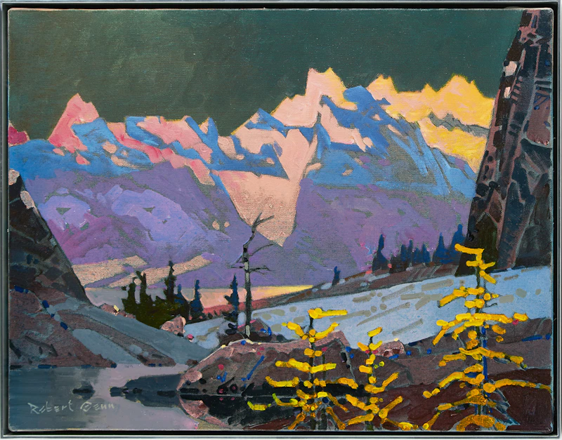 Robert Genn, Alpenglow From Rocky Point Ridge, acrylic on canvas - view 2