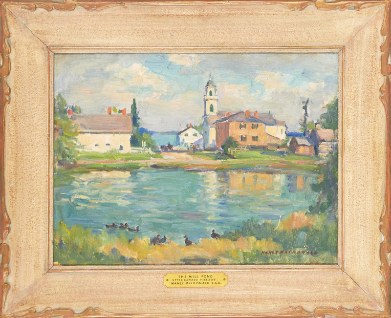 Manly Edward MacDonald, The Mill Pond, Upper Canada Village, oil on canvas laid down on board - view 2