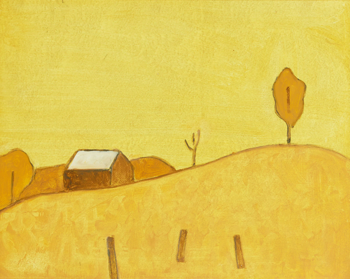 Barker Fairley, Hilltop Tree, oil on board, 1978