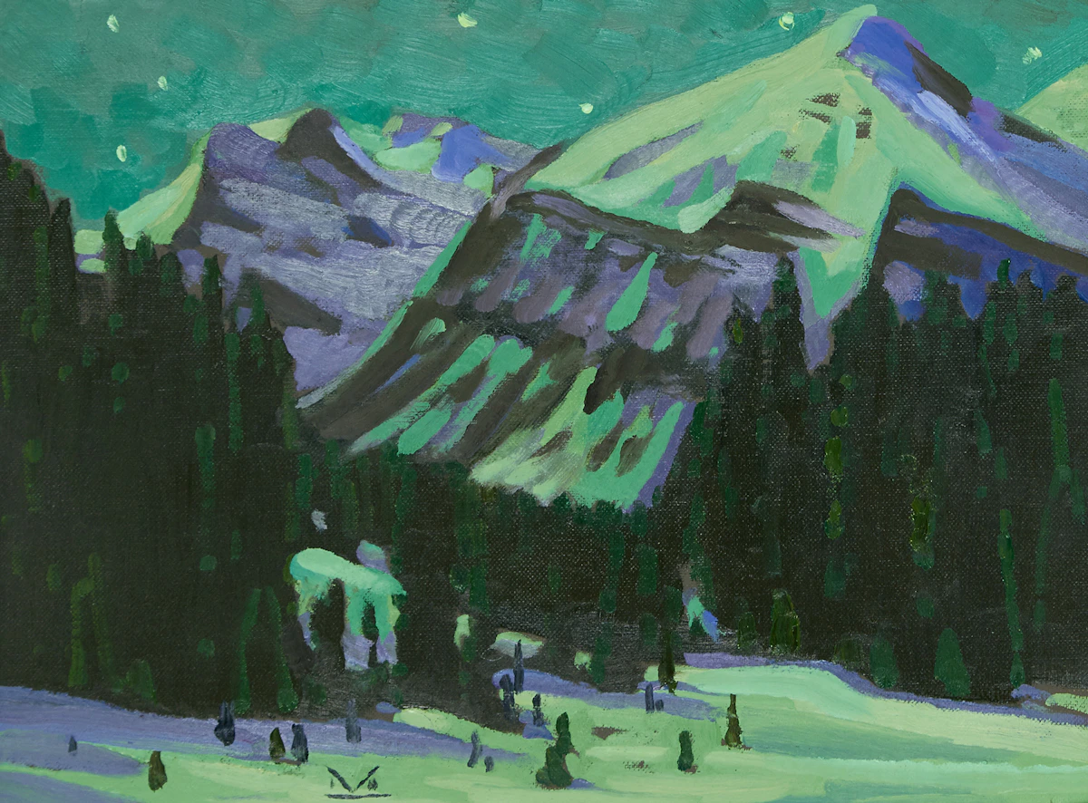 Illingworth Holey Kerr, Nocturne for Day, acrylic on canvas board, 1987