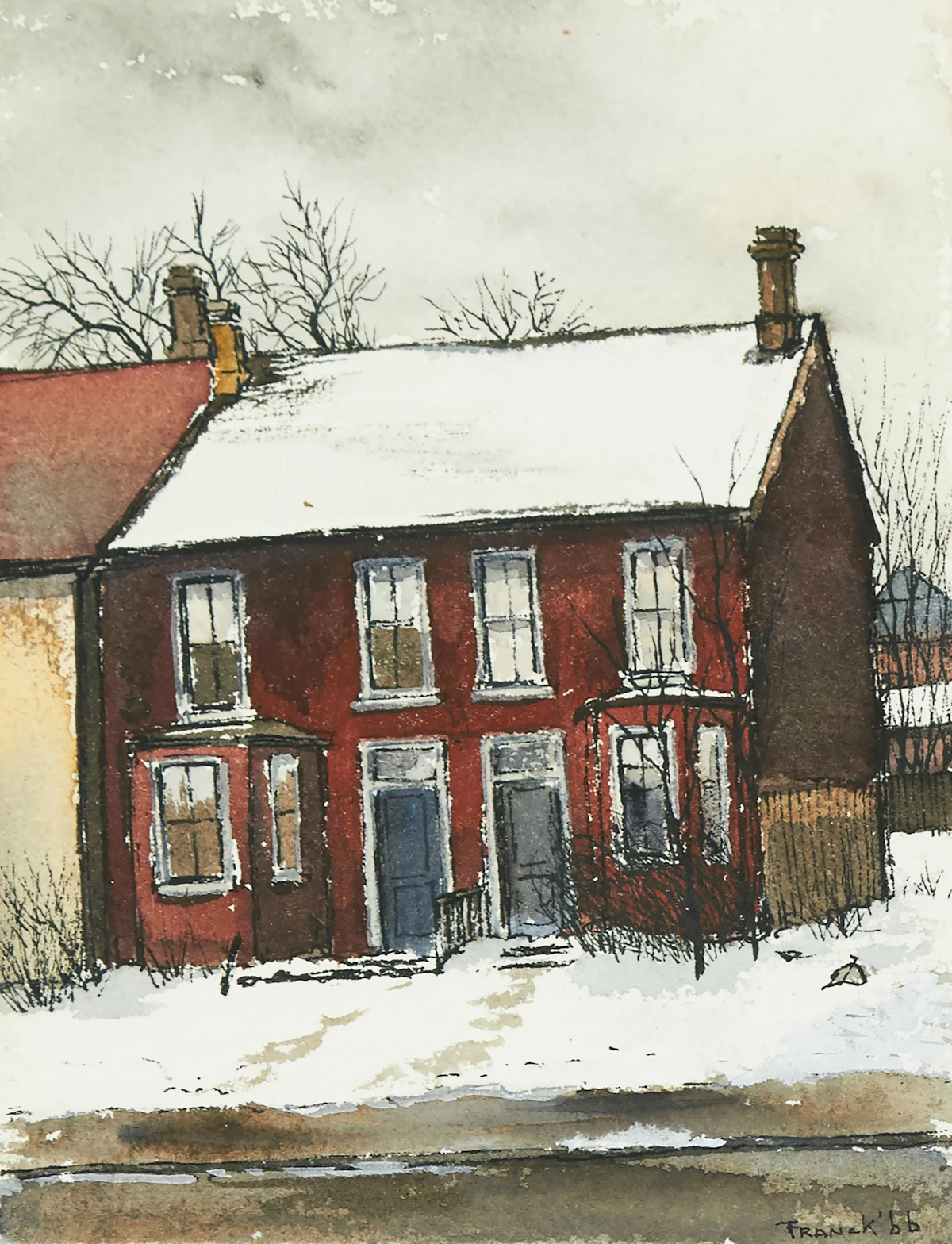 Albert Jacques Franck, Simcoe Street, watercolour, 1966