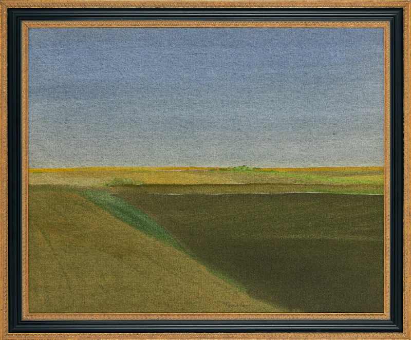 Takao Tanabe, Landscape, acrylic on canvas laid down on board - view 2