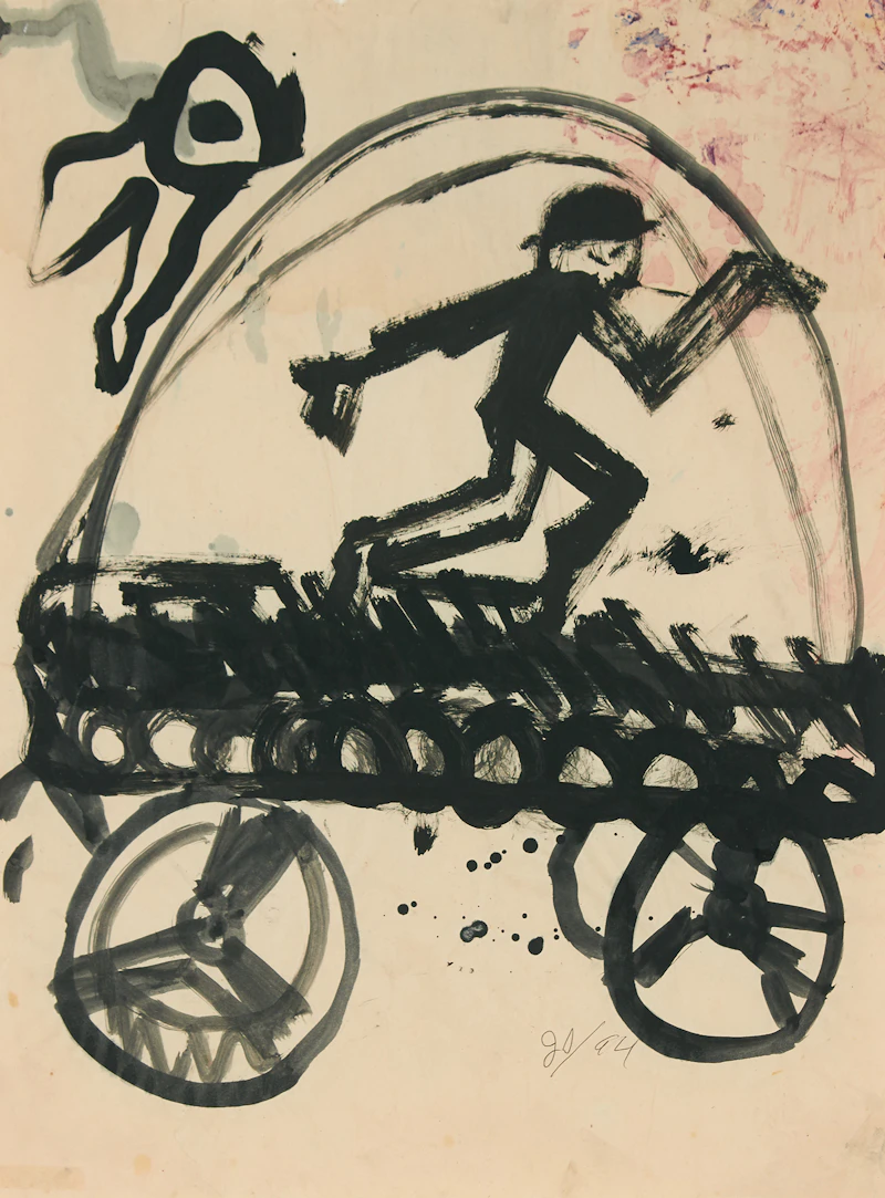 John Scott, Man in Bowler Hat On Cart