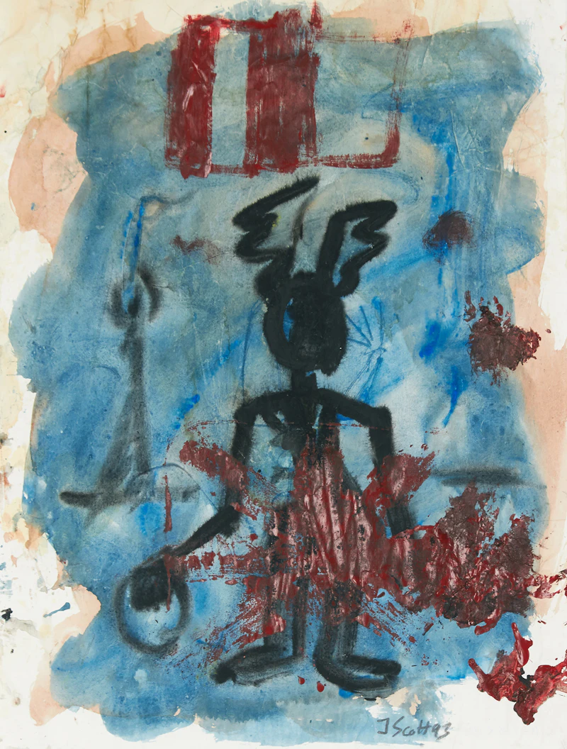 John Scott, Bunny Man on Blue Ground