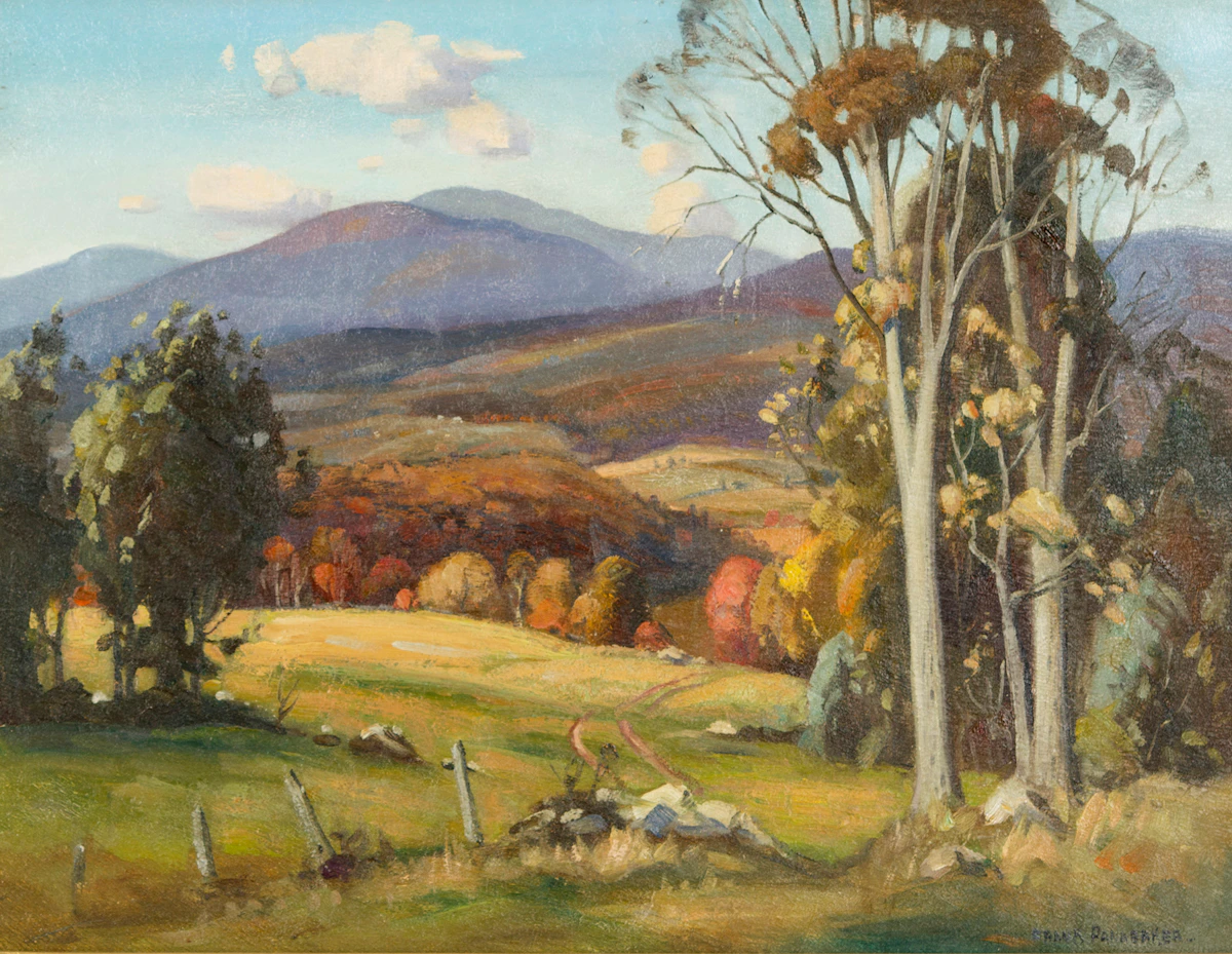 Frank Shirley Panabaker, Rolling Hills, oil on board