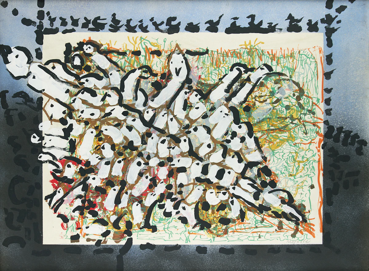 Jean Paul Riopelle, Untitled, laid on canvas, 1983