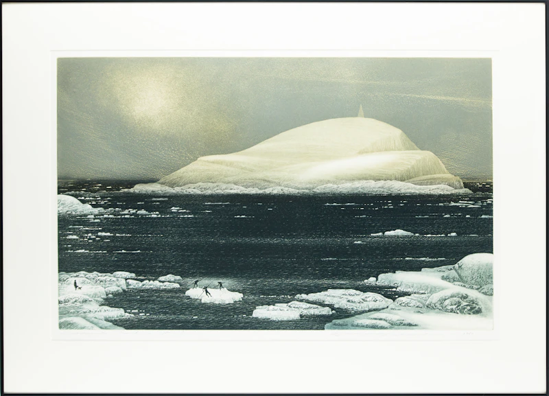 David Lloyd Blackwood, Wesleyville, March Ice Raft, colour etching and aquatint, 1981 - view 2