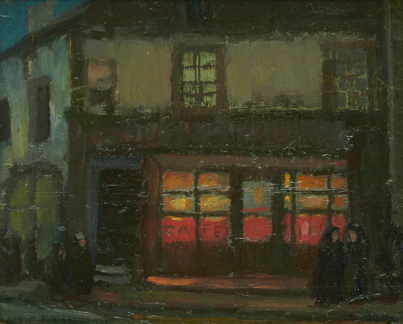 Cafe Clare St, Servan (Night Effect) by Albert Henry Robinson