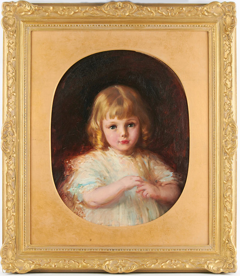 Laura Adeline Muntz Lyall, Portrait of a Young Girl, oil on canvas, 1865 - view 2