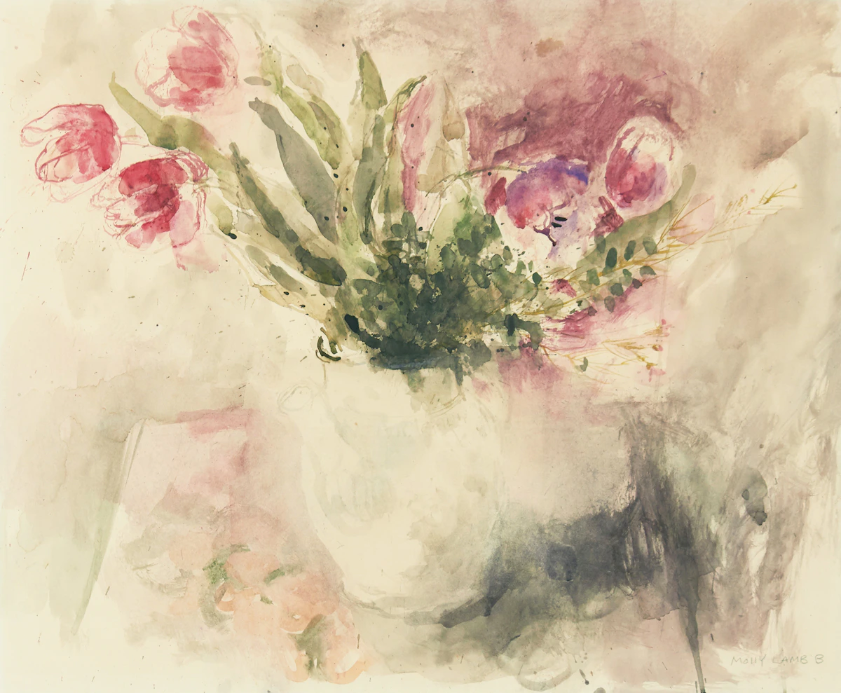 Molly Lamb Bobak, Floral Bouquet, watercolour