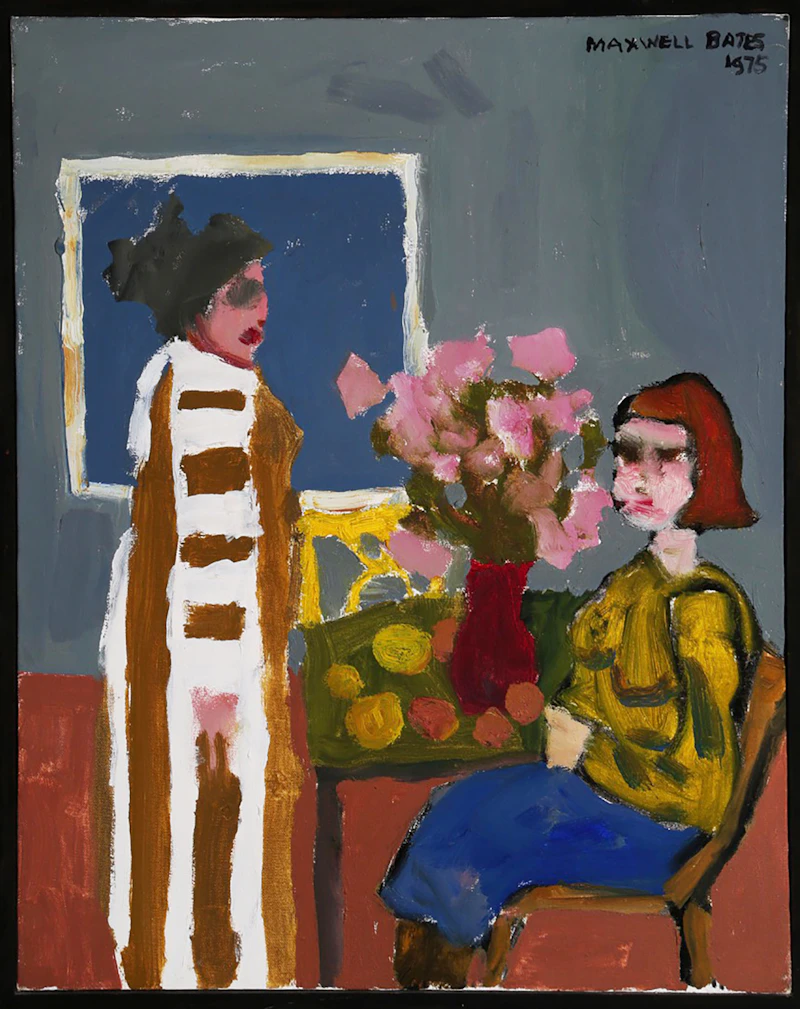 Maxwell Bennett Bates, Two Figures, oil on canvas, 1975 - view 2