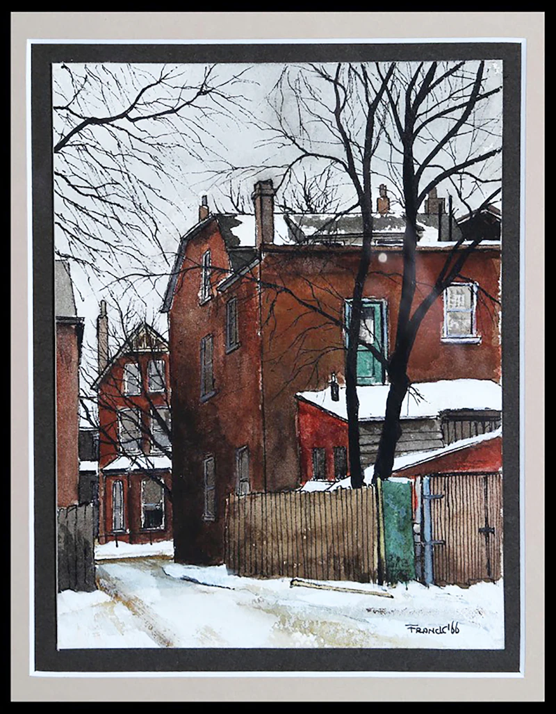 Albert Jacques Franck, Lane Behind Montrose Avenue, watercolour, 1966 - view 2