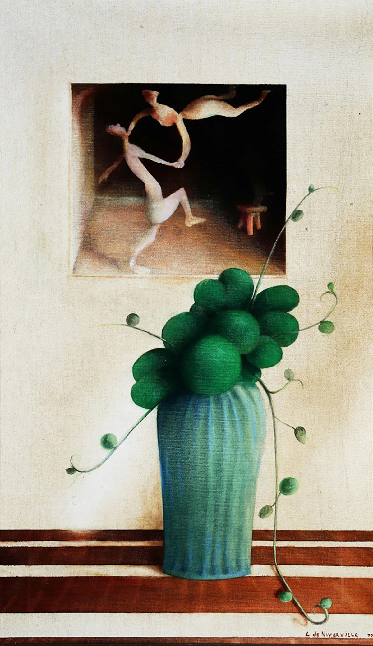 Louis de Niverville, Nature morte, oil on canvas, 1974