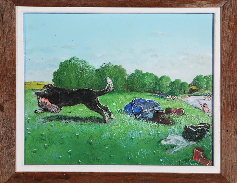 William Kurelek, Stop Thief!, mixed media on board, 1974 - view 2
