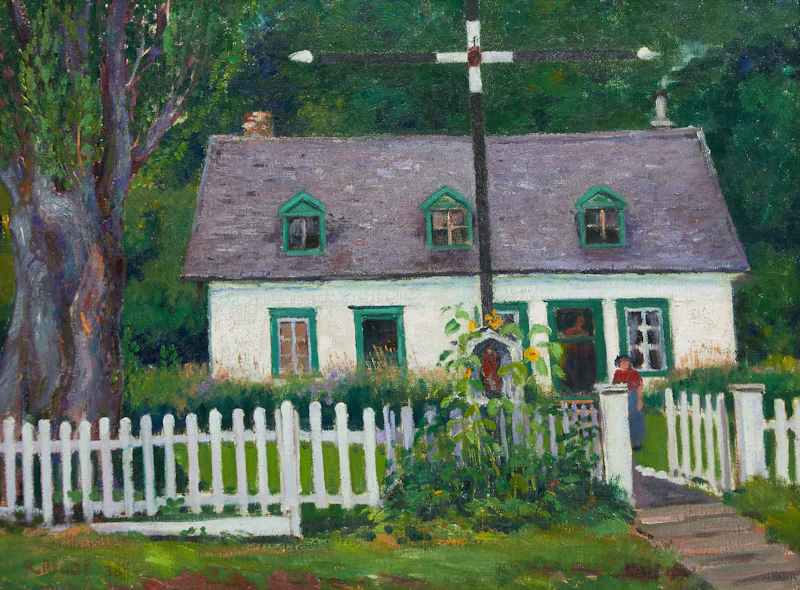 Cottage with Cross, Newfoundland by Robert Wakeham Pilot