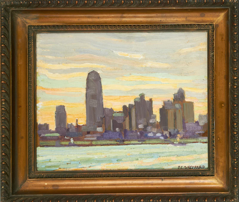 Peter Clapham Sheppard, Toronto Skyline, circa 1932, oil on board - view 3
