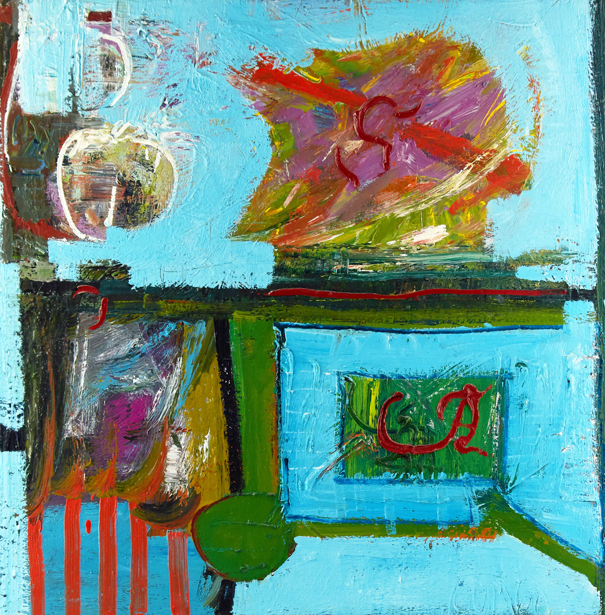Harold Barling Town, Still Life, oil and lucite on canvas, 1960