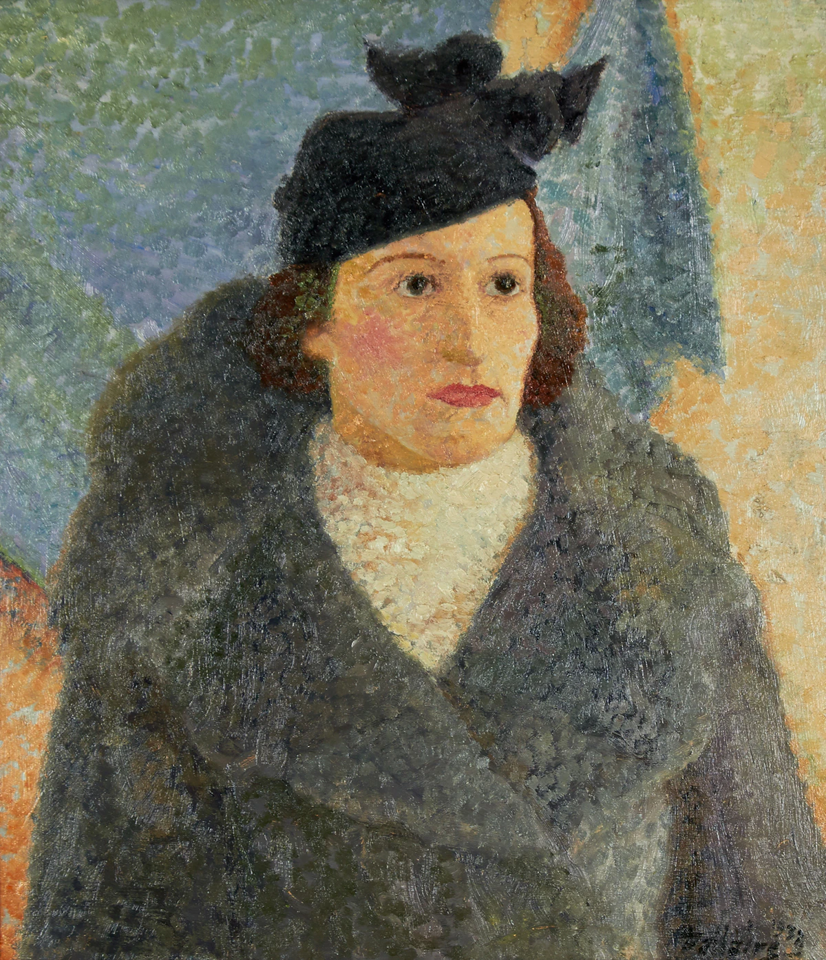 Jean-Philippe Dallaire, Portrait of a Woman, oil on board, 1938