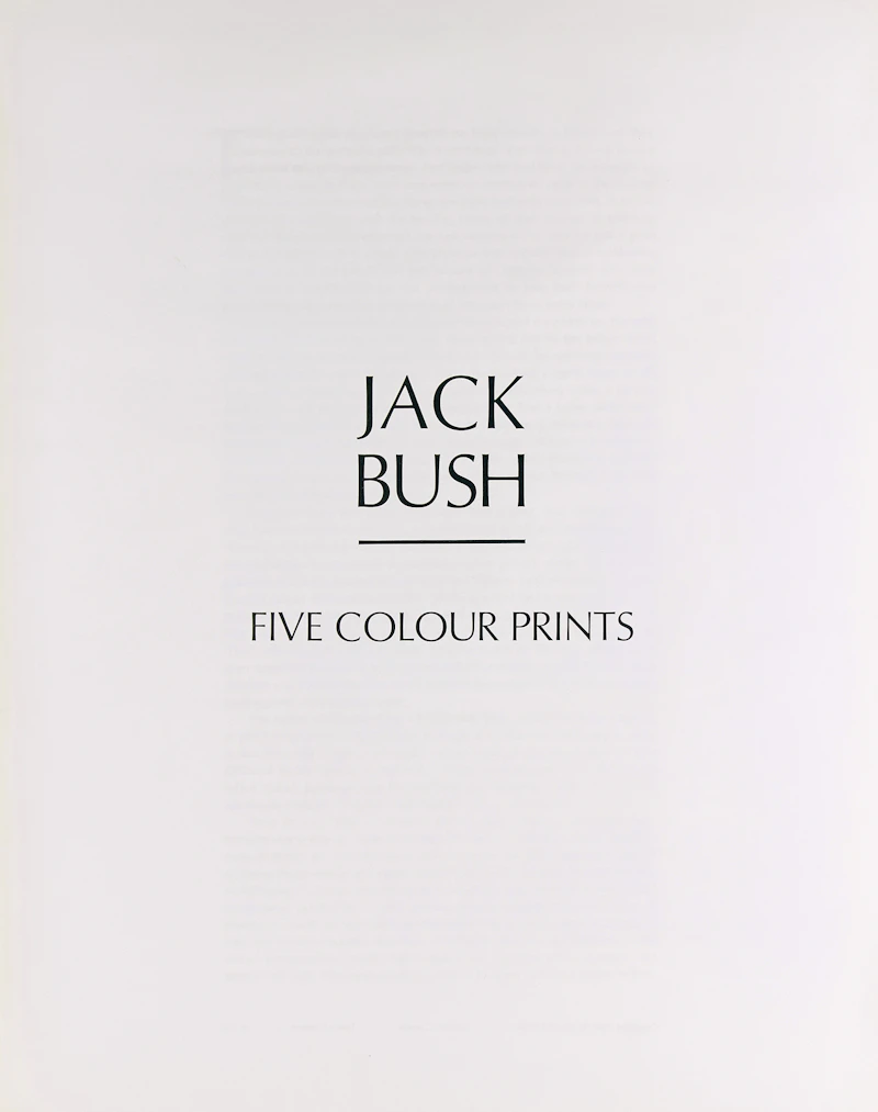 Jack Hamilton Bush, Five Colour Prints (1965 Portfolio), complete set of five colour serigraphs, 1965 - view 2