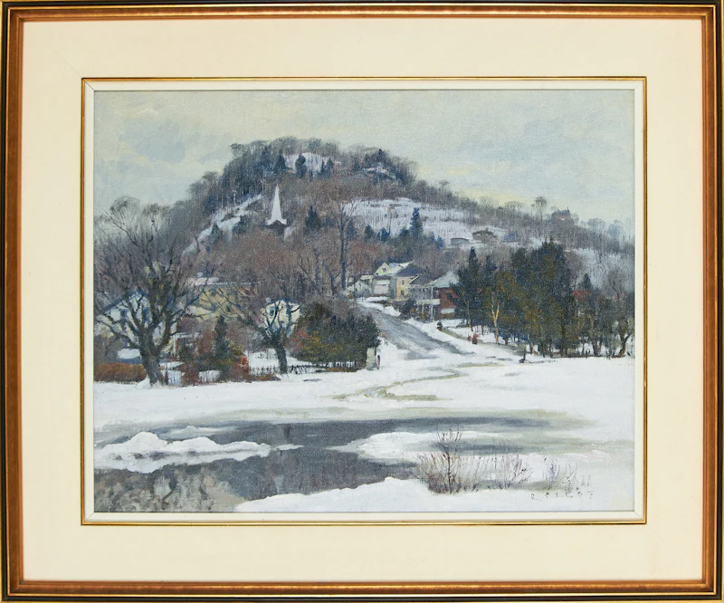 Robert Wakeham Pilot, Village in Winter, oil on canvas - view 2