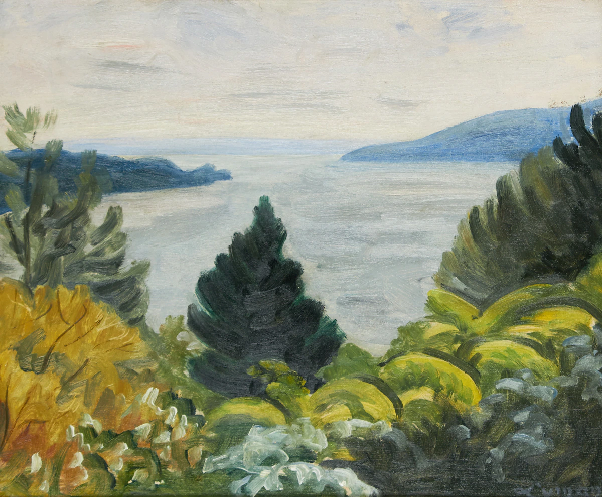 John Goodwin Lyman, Lake Massawippi, oil on board