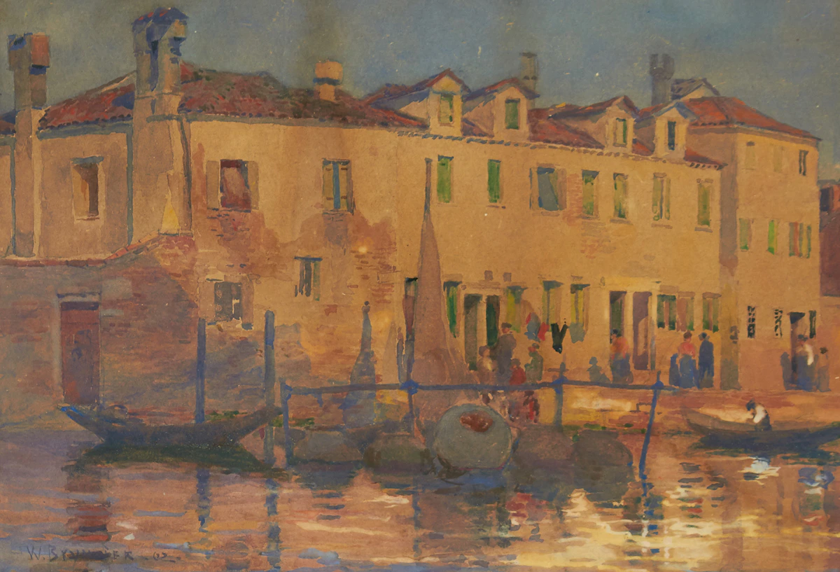William Brymner, Canal Scene, watercolour, 1902