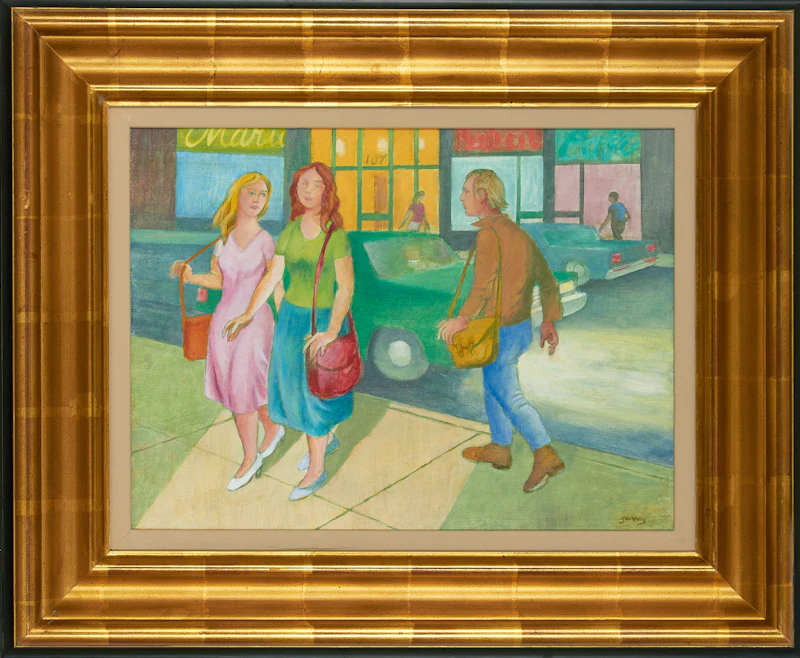 Philip Henry Howard Surrey, Figures on the Street, oil on board - view 2