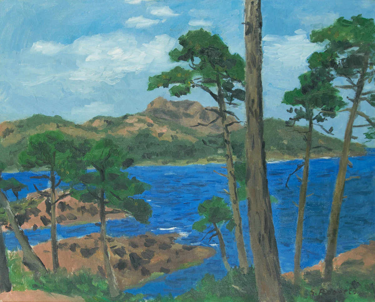 William Goodridge Roberts, Shoreline Landscape, oil on canvas