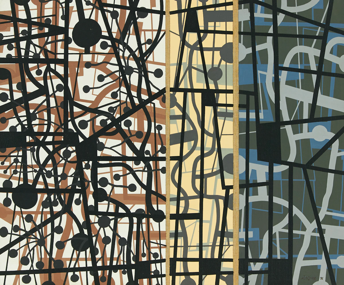 Jean-Paul Jérôme, Itinéraire insolite, acrylic on canvas, 1976