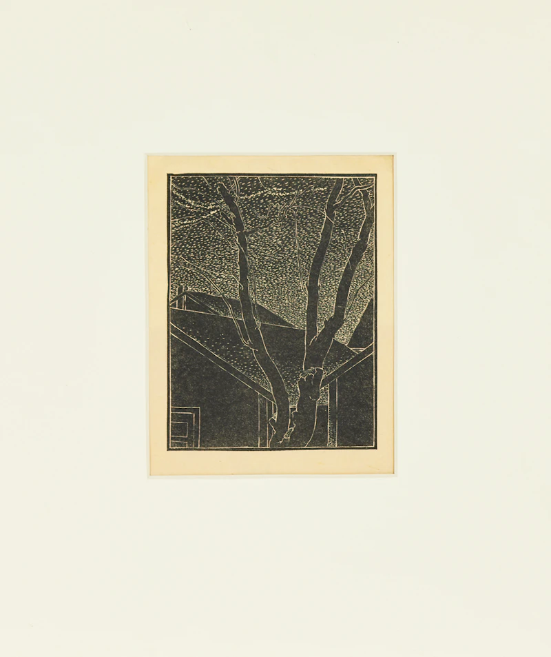 Lionel LeMoine FitzGerald, Rooftops and Trees, linocut, 1935 - view 2