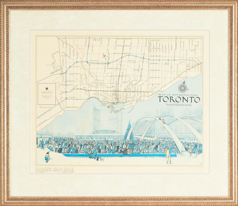 William Kurelek, Map of Metropolitan Toronto, colour lithograph - view 2