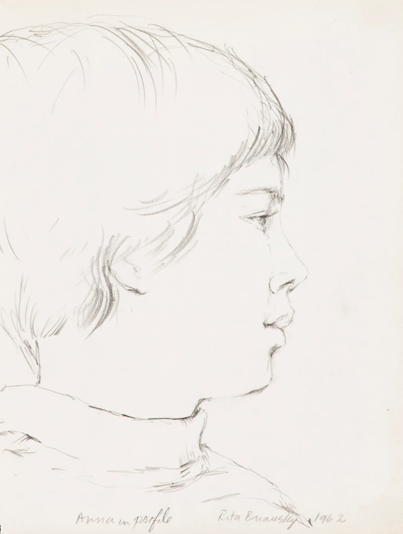 Rita Briansky, Self Portrait; Study (Joseph); Rain; Anna in Profile; Ethel, assorted media on paper (5) - view 2