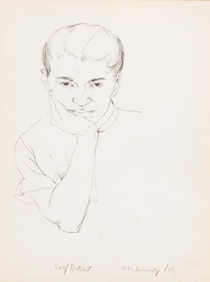 Rita Briansky, Self Portrait; Study (Joseph); Rain; Anna in Profile; Ethel, assorted media on paper (5) - view 4