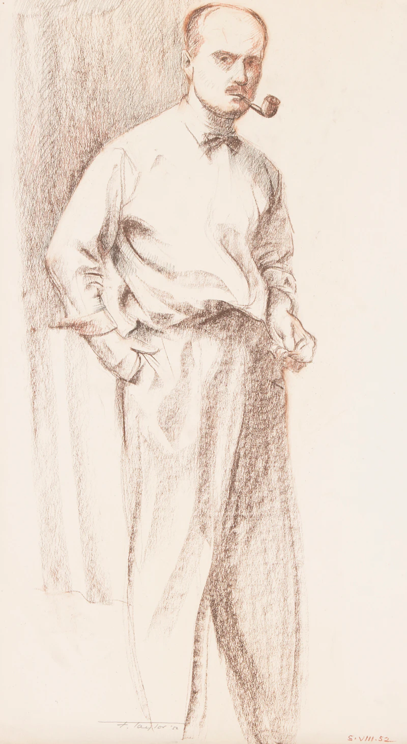 Frederick Bourchier Taylor, Study of a Model, London, England; Self Portrait, assorted media on paper (2) - view 2